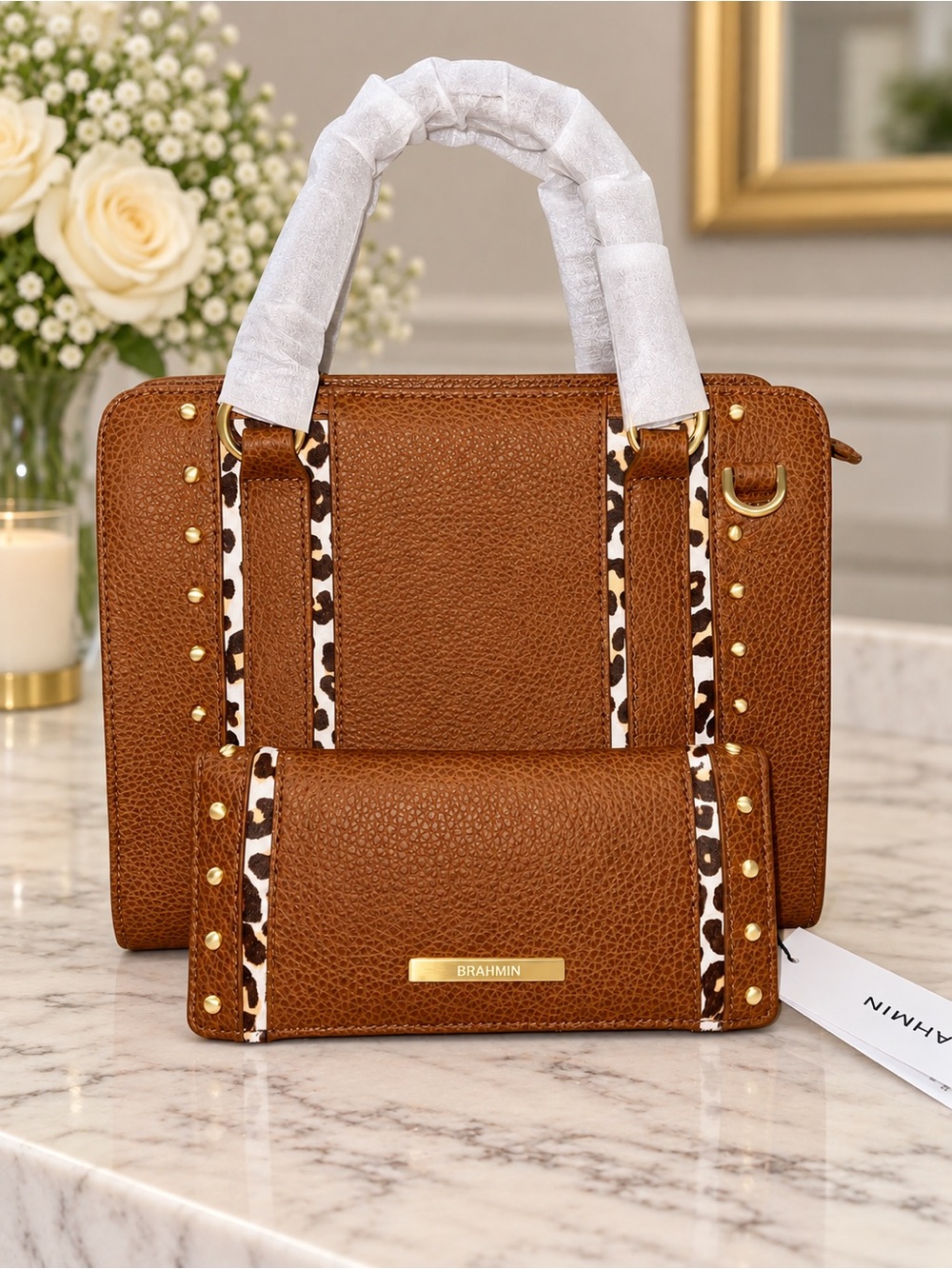 NWT, CAMI in “Tobacco Cherrywood” with Matching ADY Wallet (MSRP $560 Together)